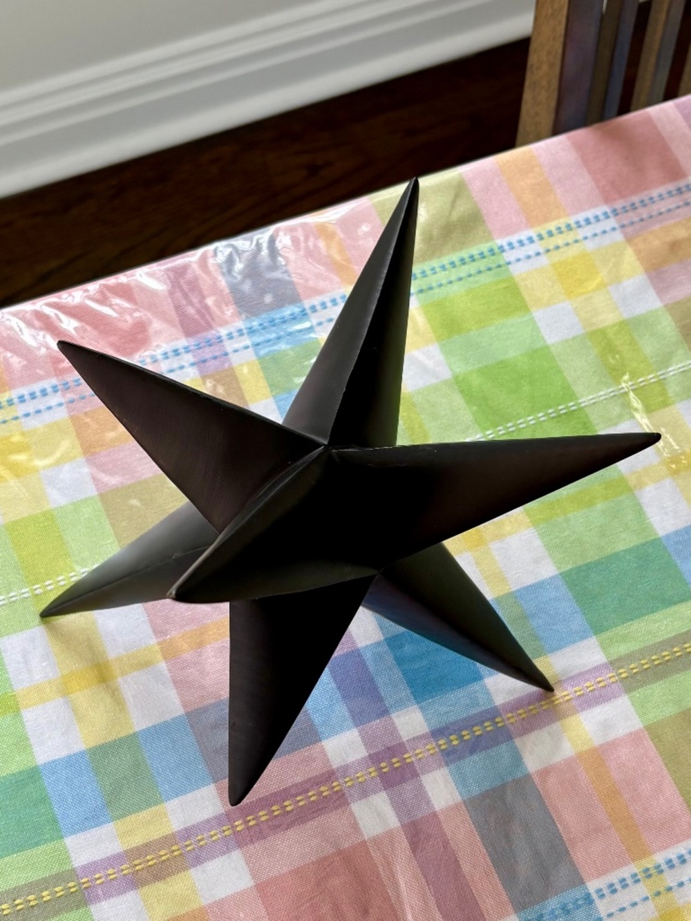 Black 7 Point Sculptural Star